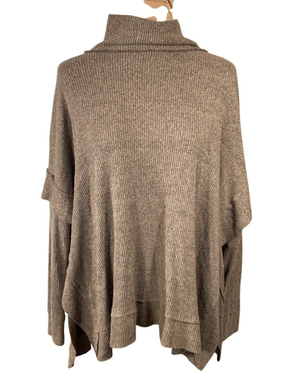 Jodifl Ribbed Sweater Pullover Mock Neck Size S Small Oatmeal Tan